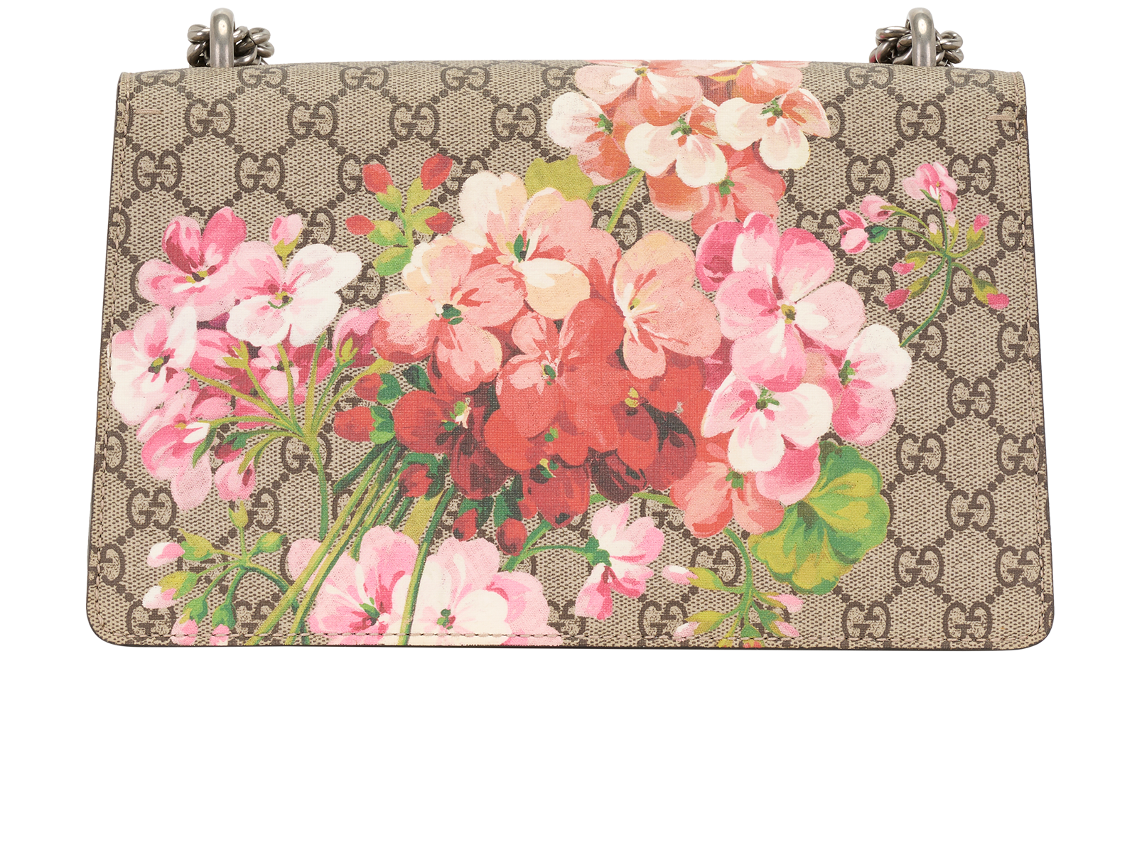 Medium GG Blooms Dionysus, &pound;750, Handbags, Beige/Burgundy, Canvas/Suede, Back view